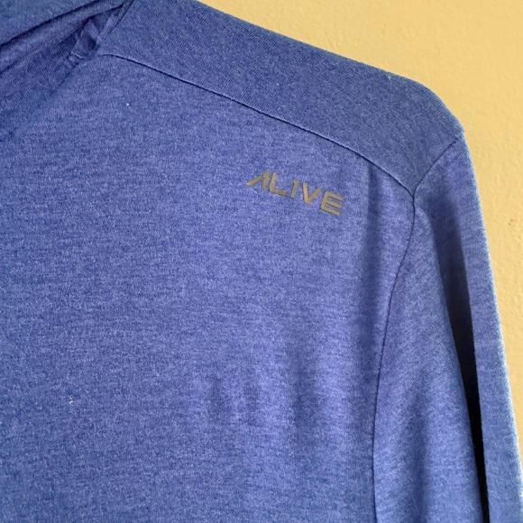 Quick Dri Blue Men's Lightweight Running Hoodie - Picture 4 of 7